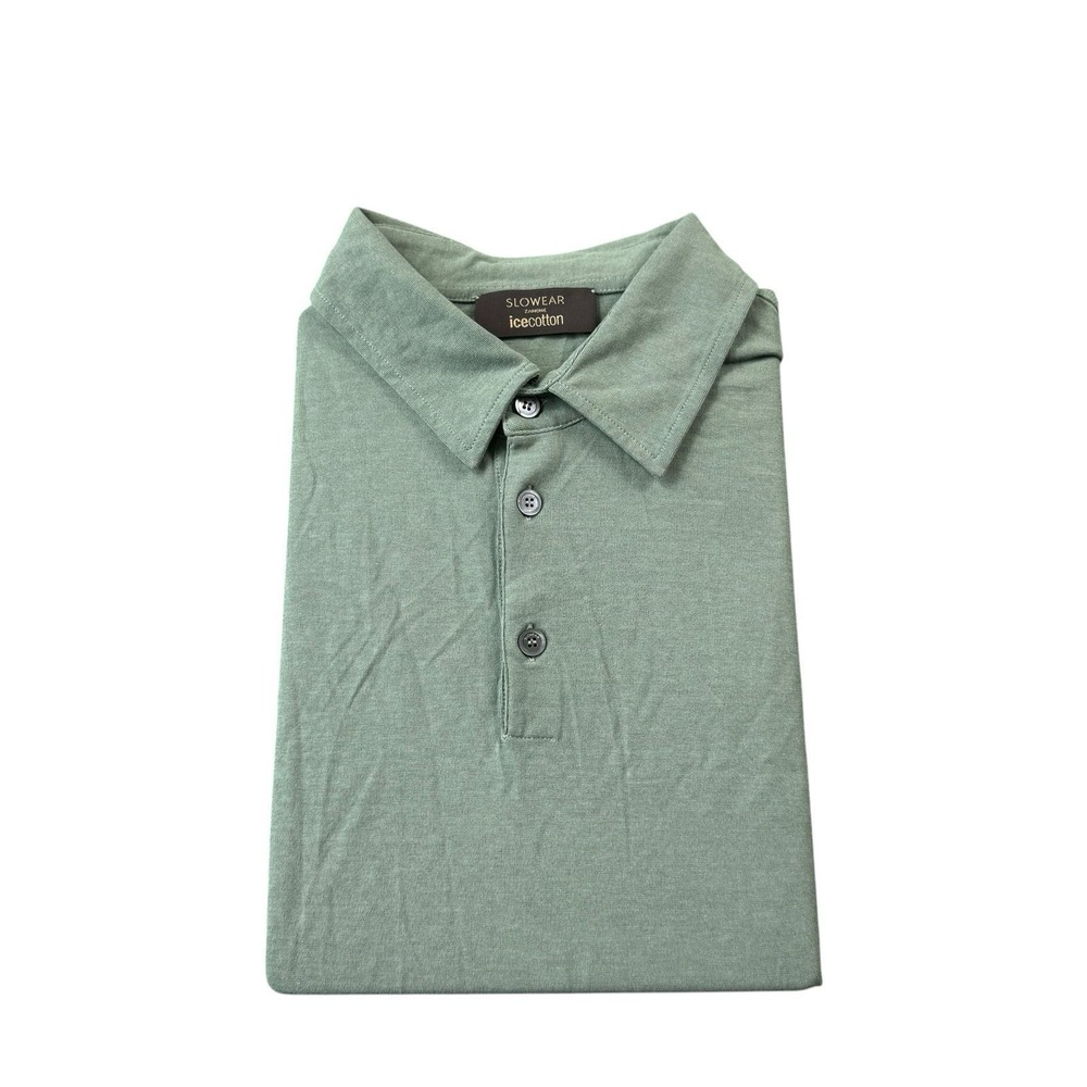 Zanone Green Slowear Ice Cotton Men's Polo Short Size 54 EU